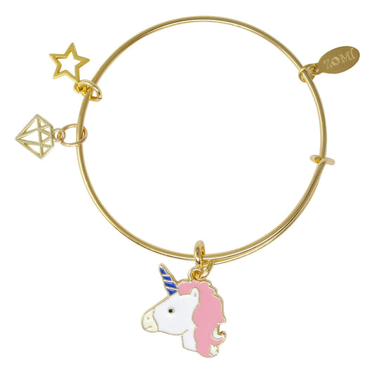Unicorn & Gem Gold Bangle